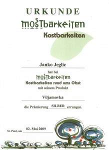 Avstrijsko priznanje - viljamovka - 2009