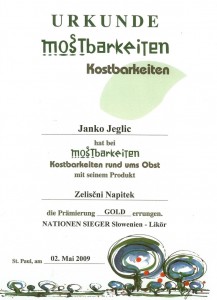 Avstrijsko priznanje - zeliščni napitek - 2009