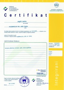 Certifikat ceritificiranih poljščin