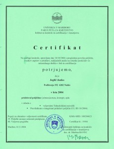 Certifikat integrirane pridelave poljščin