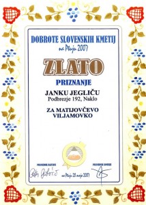 Priznanje: Dobrote slovenskih kmetij 2007